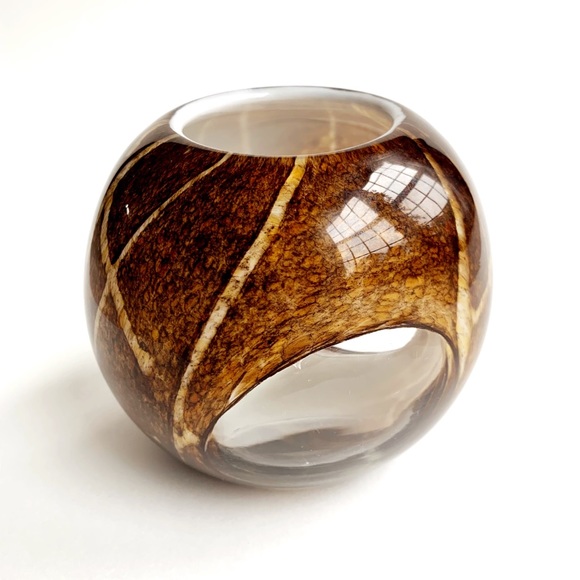 VTG Hand blown glass ball vase - Picture 3 of 6